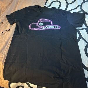 Gildan Black T-Shirt with Pink Graphic